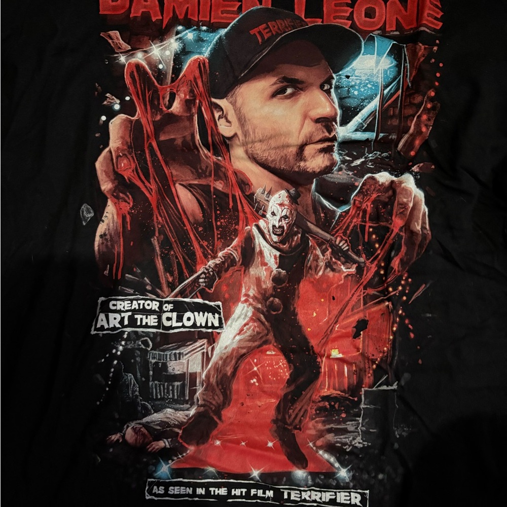 Terrifier Damien Leone art the clown official terror threads t shirt